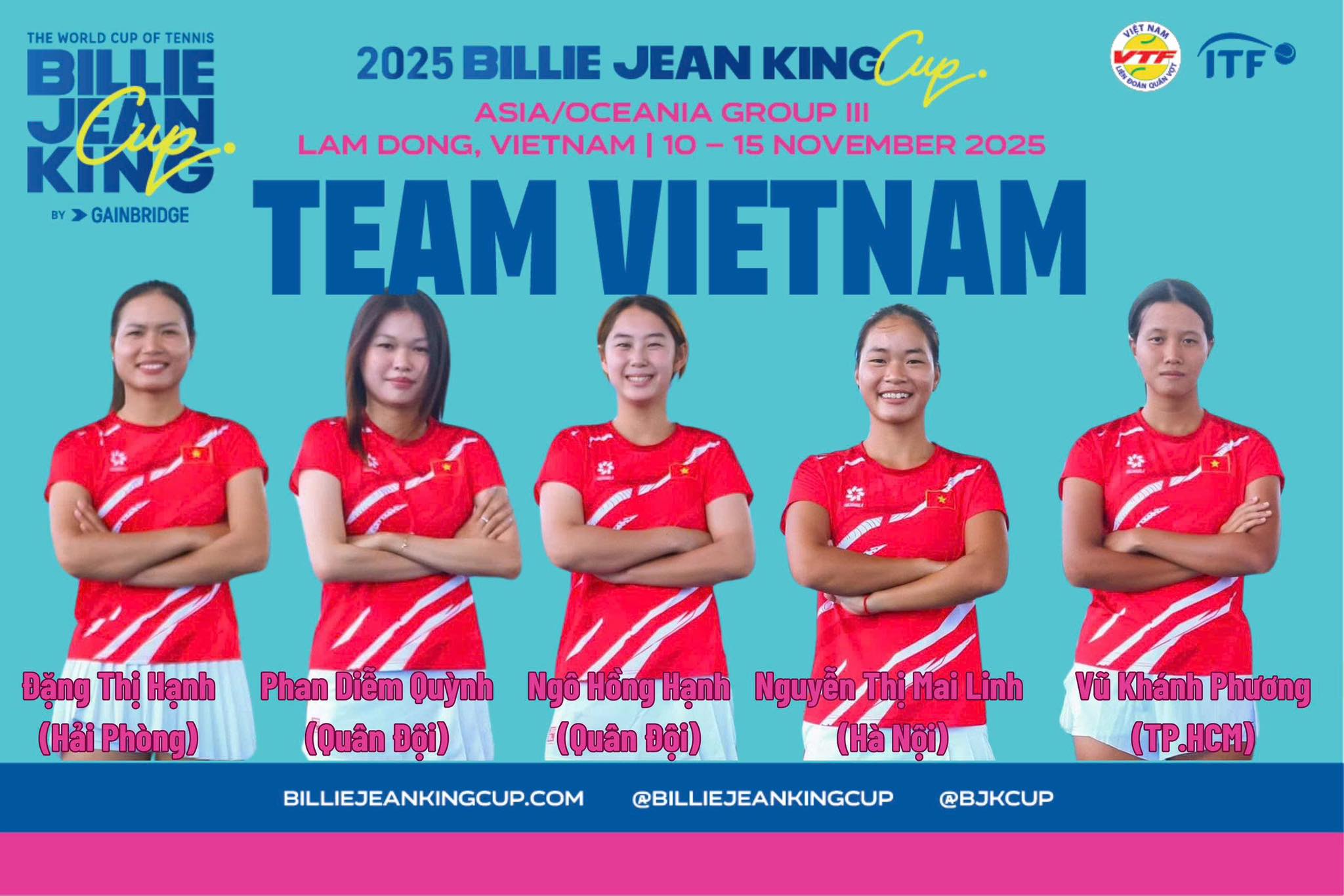 Đội tuyển quần vợt nữ Việt Nam sẵn sàng cho Billie Jean King Cup Nhóm III – Asia/Oceania 2025